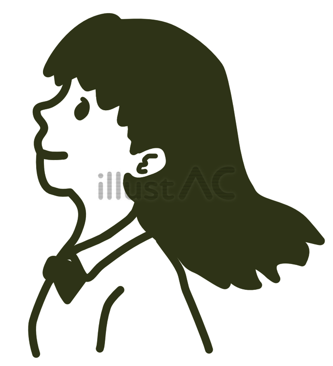 女の子の横顔 女の子,中学生,高校生のイラスト素材