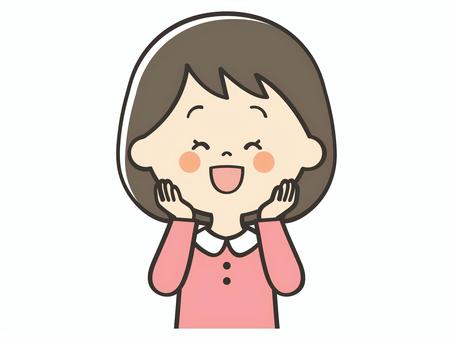 喜ぶ女の子 幸せ,嬉しい,喜び,感謝,女の子,ありがとう,感動,感激,笑顔,子供のイラスト素材