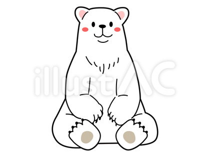 座るシロクマさん