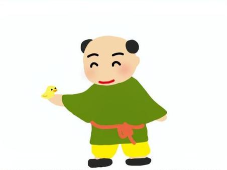 唐子 唐子,中国風,子供,昔,唐子髷のイラスト素材