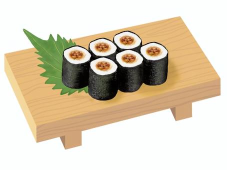 納豆巻き(寿司ゲタ6) 納豆巻き(寿司ゲタ6) 納豆,納豆巻き,寿司ゲタ,寿司,巻寿司,細巻き,和食,江戸前,食べ物,海苔のイラスト素材