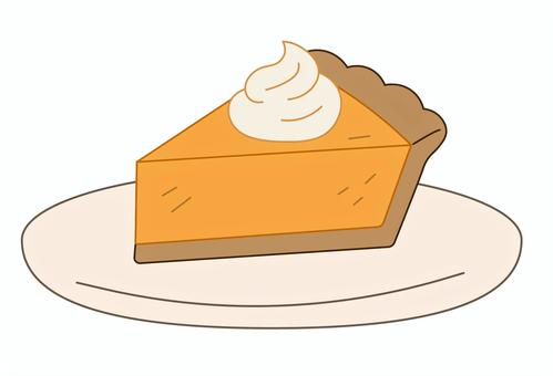 ホイップクリームを添えたパンプキンパイ パンプキンパイ,かぼちゃ,デザート,スイーツ,秋,ハロウィン,感謝祭,お菓子のイラスト素材