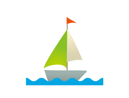 Illustration, a yacht, sea, beach, JPG, PNG and AI