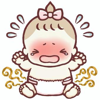 Illustration, baby, a diaper, exchange, 