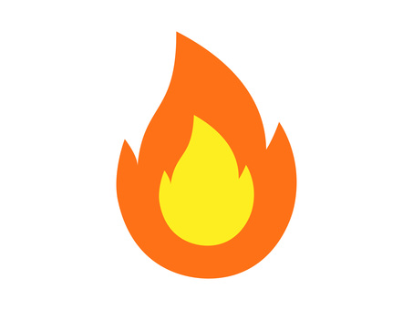 炎のアイコン ベタ塗り,かわいい,ベクター,炎,火,火の玉,熱い,アイコン,イラスト,シンプルのイラスト素材