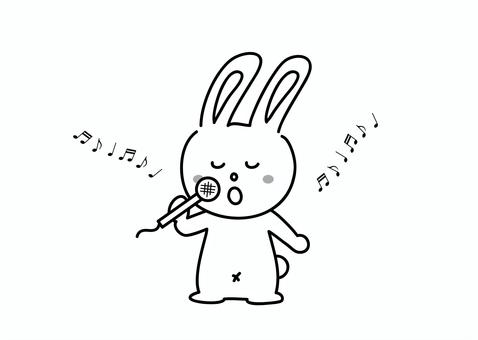 カラオケ歌を歌ううさぎ