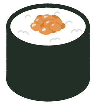 寿司(納豆巻き) 寿司(納豆巻き) 納豆巻き,納豆,寿司,食べ物,和食,日本食,細巻きのイラスト素材