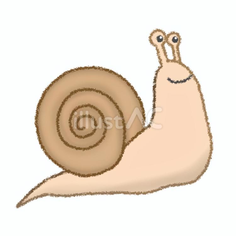 かたつむりのクレヨンイラスト かたつむり,虫,生き物のイラスト素材