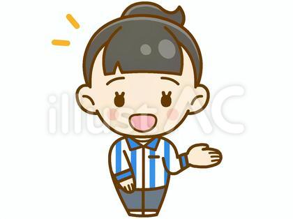 笑顔で誘導する女性コンビニ店員(表情2)