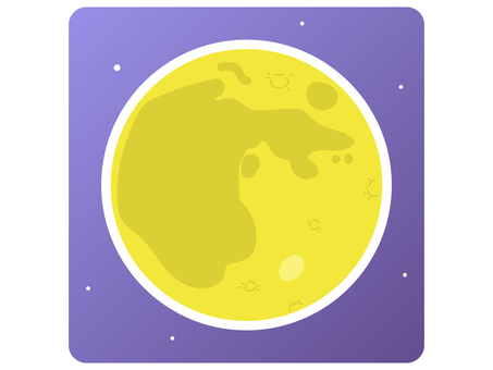 月 月,衛星,満月,星,夜空,お月見,お月様,シンプル,かわいい,イラストのイラスト素材