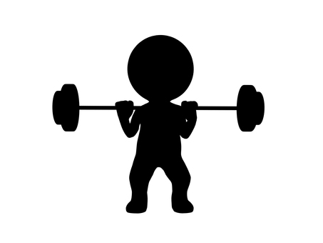 バーベルを肩に乗せるシルエット モノクロ,シルエット,筋トレ,バーベル,ウェイトトレーニング,トレーニング,フィットネス,鍛錬,重量挙げ,ボディメイクのイラスト素材
