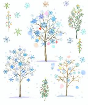 クリスマス素材 包装紙,クリスマスツリー,冬セール,フレーム,クリスマス,雪,冬,植物,テキスタイル,ファブリックのイラスト素材