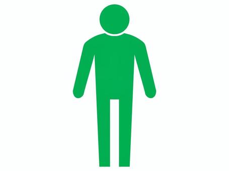 人物　緑 人物,人,ピクトグラム,一人,緑,シルエット,アイコン,立ってる人,立つ,棒立ちのイラスト素材