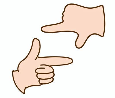 構図を決めるときの手のポーズ 手,指,l字,ハンドサイン,写真,構図,人,手首のイラスト素材