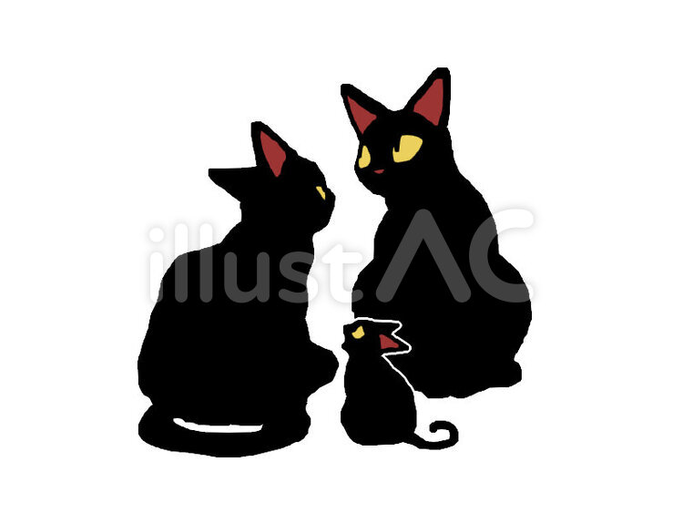 くろねこちゃん２ 猫,ねこ,ネコのイラスト素材