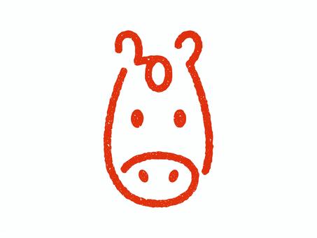 2026な顔の馬_はんこ2 馬,午,2026,ハンコ,うま,数字,2026年,年賀状素材,年賀状,午年のイラスト素材
