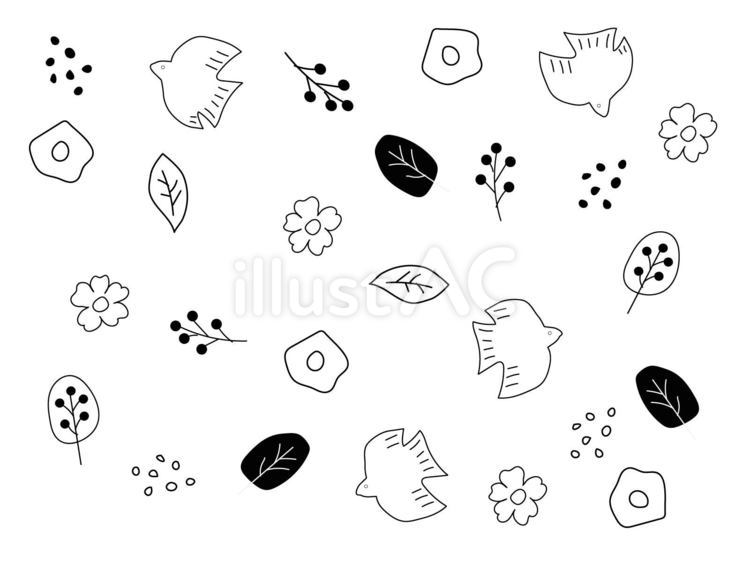 北欧風イラスト　鳥 かわいい,おしゃれ,背景のイラスト素材