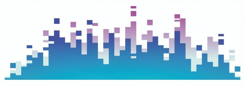 ピクセルアートのイコライザー（青） イコライザー,スペクトラムアナライザー,音,音楽,波形,サウンドウェーブ,ビジュアライザー,ピクセル,ドット,レトロのイラスト素材