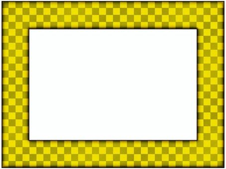 額縁フレ−ム　市松模様　黄色 額縁,市松模様,フレーム,ポストカード,メッセージカード,柄,パターン,和風,和柄,縁起のイラスト素材
