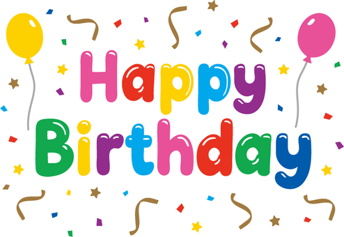 誕生日4 ハッピーバースデー,お祝い,風船,星,スター,飾り,かわいい,リボン,紙吹雪,やさしいのイラスト素材