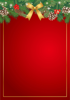 クリスマス背景 21 クリスマス,背景,フレーム,柊,もみの木,まつぼっくり,ボタニカル,オーナメント,飾り,装飾のイラスト素材