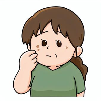 Illustration, сей, пятна для печени, женщина, 