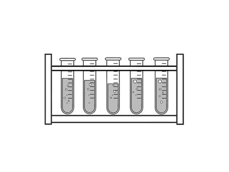 学校の理科の化学実験に使う試験管 試験管,サイエンス,目盛り,ガラス,液体,理科,科学,道具,実験,泡のイラスト素材