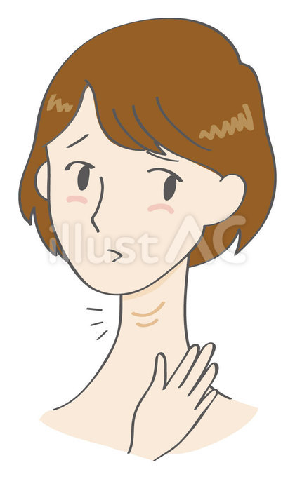 首のシワを気にする女性