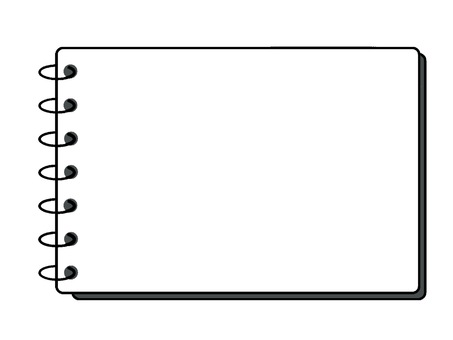 リングノート・シンプル手書き風フレーム ノート,リング,フレーム,メモ,手書き,文具,シンプル,モノクロのイラスト素材