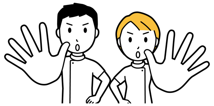  理学療法士の男女(黄)-011-バスト 中止,理学療法士,男女,医療,病院,クリニック,整体師,柔道整復師,鍼灸師,人物のイラスト素材