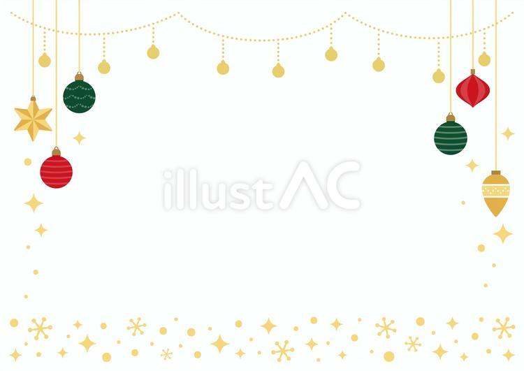 クリスマスオーナメントと光のフレーム02 クリスマス,背景,フレームのイラスト素材