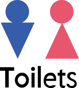 化粧室　 化粧室,トイレ,設備,場所,表示,シンプル,漢字,英語,アイコンのイラスト素材