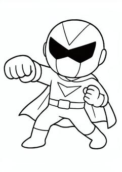 戦隊ヒーローのパンチポーズ塗り絵