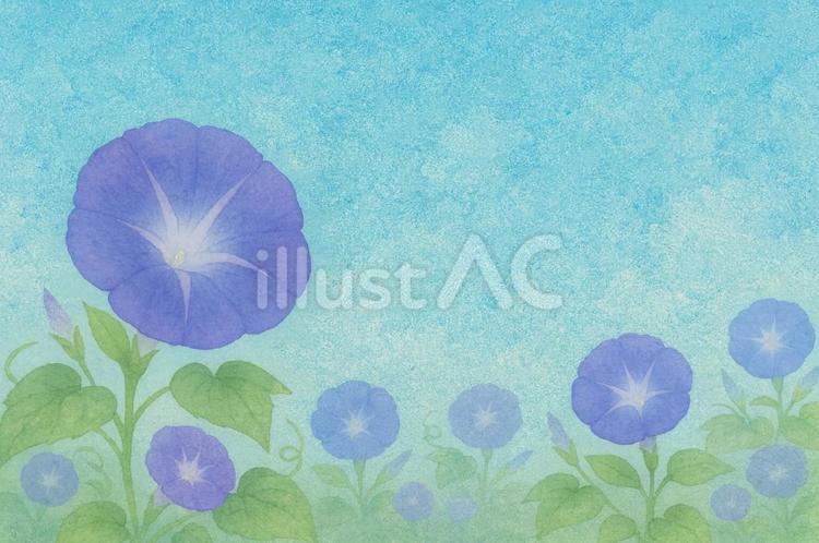 青空とあさがお（紫） 背景,壁紙,あさがおのイラスト素材