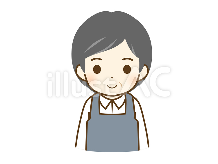 エプロンの中年男性 男性,デフォルメ,キャラクターのイラスト素材