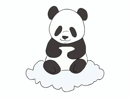 Panda riding on a cloud, JPG, PNG and AI Panda riding on a cloud, panda, to float, cloud, JPG, PNG and AI