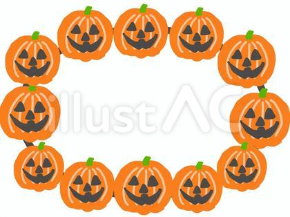 秋_ハロウィンのかぼちゃのフレーム