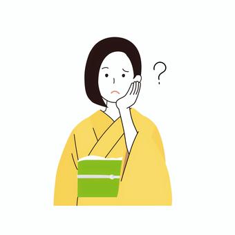 有疑問的浴衣女人, JPG, PNG 和 AI 有疑問的浴衣女人, 女子, 日本人, 浴衣, JPG, PNG 和 AI