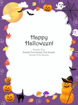 ハロウィンのフレーム、背景76 ハロウィン,フレーム,背景,かぼちゃ,手描き,かわいい,水彩,おばけ,ジャックオランタン,秋のイラスト素材