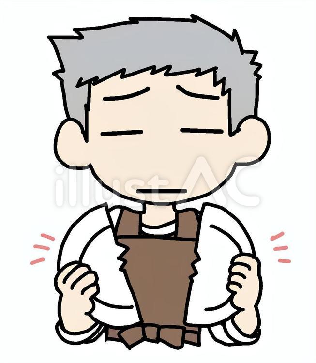 割れたお皿を持つおじいさん 割れた,皿,おじいさんのイラスト素材