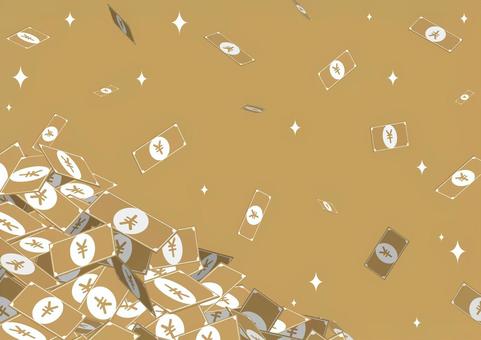 お金と札束のゴージャスな背景素材 お金,お札,経済,ポップ,星,ゴールド,ゴージャス,背景のイラスト素材