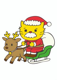 CH_C02_ねこさんたとそり CH_C02_ねこさんたとそり サンタ,そり,となかい,猫,クリスマス,冬のイラスト素材