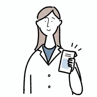 薬を持った薬剤師（女性） 薬剤師,女性,薬,処方,病院,薬局のイラスト素材
