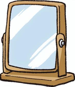 Illustration, desk mirror, zhuo on the mirror, makeup mirror, 