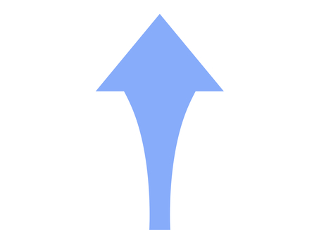 An upward light blue arrow that suddenly becomes thicker as it goes up, , JPG and PNG