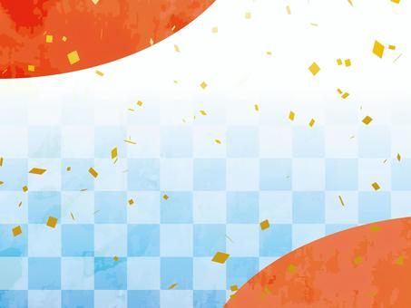 正月和風和柄年賀状 年賀状,和柄,和風,正月,可愛い,美しい,ベクター,紙吹雪,パーティー,お祝いのイラスト素材