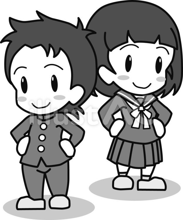 学生男女背中合わせ モノクロ イラスト No 無料イラストなら イラストac 学生男女背中合わせ モノクロ イラスト No 無料イラストなら イラストac