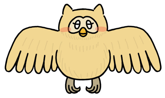 オレンジのフクロウ オレンジのフクロウ フクロウ,かわいい,動物,鳥,夜の狩人,森の哲学者,哲学,猛禽類,可愛い,生き物のイラスト素材