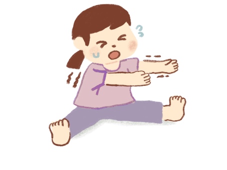 ストレッチをする女性　苦しい ストレッチ,体操,柔軟,運動,女性,苦しい,辛い,汗,体,身体のイラスト素材