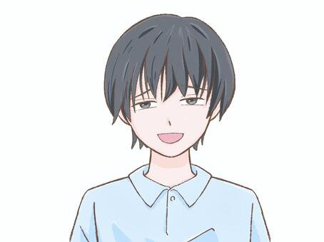 苦笑い　男性 笑う,苦笑い,うすら笑い,困る,胡散臭い,嘘くさい,冷笑,嘲笑,寂しげ,男のイラスト素材